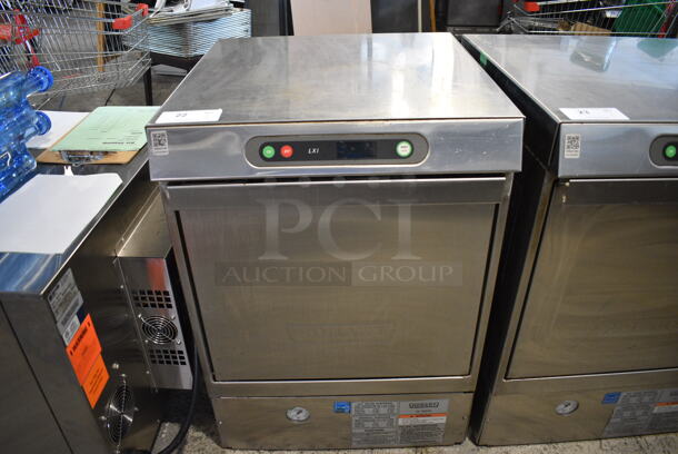 Hobart LXIH ENERGY STAR Stainless Steel Commercial Floor Style Undercounter Hi Temp High Temperature Dishwasher. 120-208-240 Volts, 1 Phase. 24x25x34 - Image 1 of 8