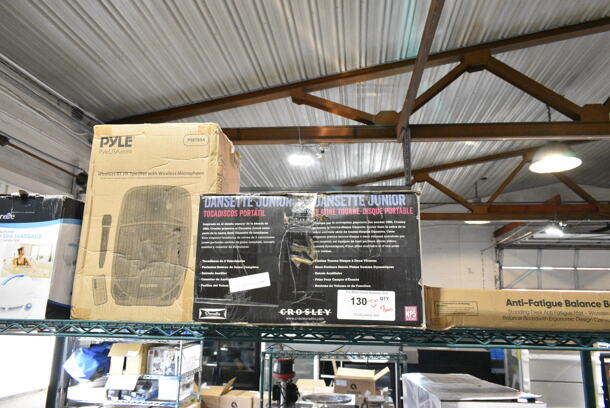 4 IN ORIGINAL BOX! Items Including SLBALBRD Anti Fatigue Balance Board, Crosley Dansette Junior Portable Turntable, Pyle PSBT85A PA Speaker, SereneLife Body Spa Massage. 4 Times Your Bid!  - Image 1 of 6