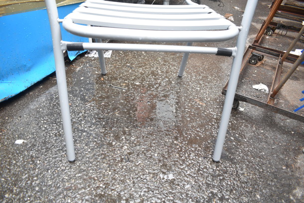 24 BRAND NEW SCRATCH AND DENT! Gray Metal Outdoor Patio Chairs w/ Arm Rests. 24 Times Your Bid! - Image 4 of 4