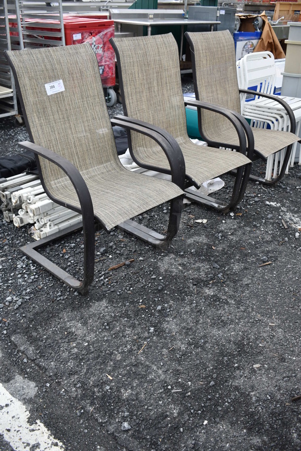 3 Metal Patio Chairs w/ Arm Rests. 24x28x41. 3 Times Your Bid! - Image 2 of 5