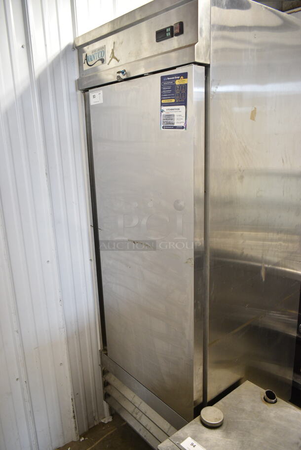 Avantco 178SS1FHC Stainless Steel Commercial Single Door Reach In Freezer on Commercial Casters. 115 Volts, 1 Phase. Tested and Working! - Image 1 of 7