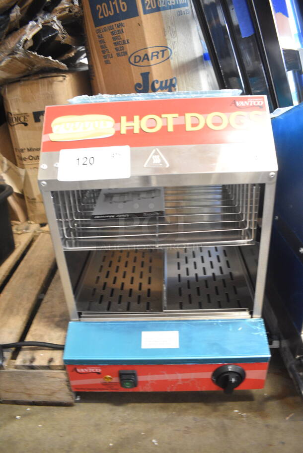 BRAND NEW SCRATCH AND DENT! 2023 Avantco 177HDS175 Stainless Steel Commercial Countertop 175 Dog / 40 Bun Hot Dog Steamer. 120 Volts, 1 Phase. Tested and Does Not Power On - Image 2 of 8
