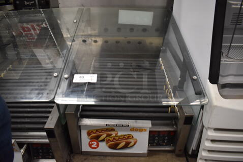 2018 Star 45STBDE Stainless Steel Commercial Countertop Hot Dog Roller w/ Sneeze Guard and Bun Drawer. 120 Volts, 1 Phase. 25x35x26. Tested and Working!