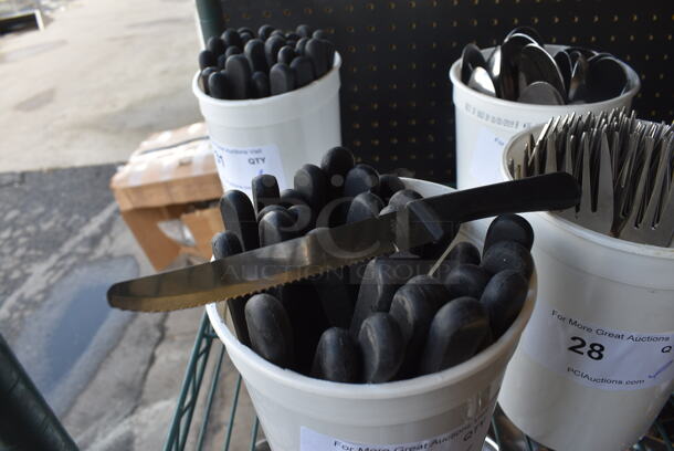 ALL ONE MONEY! Lot of Metal Serrated Knives in Poly Bin. 8.5" - Image 2 of 5