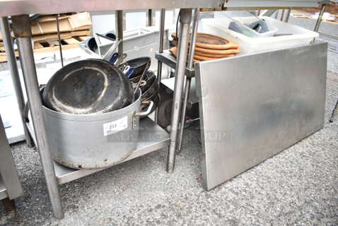 ALL ONE MONEY! Lot of Various Items Including Metal Stock Pot, Skillets, Vegetable Dicer w/o Pusher, Metal Piece and Utensils