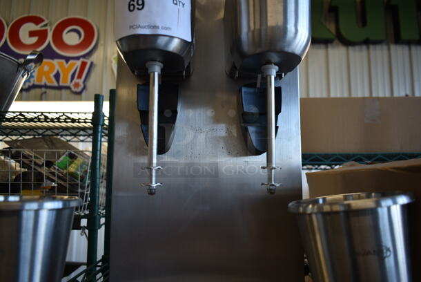 BRAND NEW SCRATCH AND DENT! Avantco DM-B-21C Stainless Steel Commercial Countertop 2 Head Milkshake Mixer w/ 2 Mixing Cups. 110-120 Volts, 1 Phase. Tested and Working! - Image 9 of 11