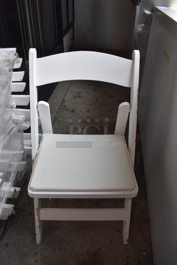 36 White Wooden Folding Dining Height Chairs. 36 Times Your Bid! - Image 2 of 6