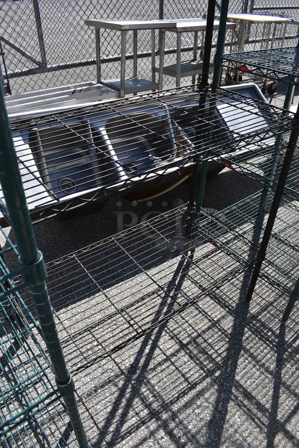Black Finish 4 Tier Metro Style Shelving Unit. BUYER MUST DISMANTLE. PCI CANNOT DISMANTLE FOR SHIPPING. PLEASE CONSIDER FREIGHT CHARGES. 36x18x73 - Image 3 of 3