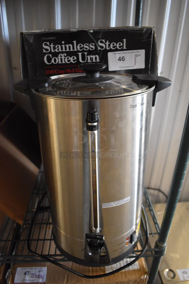 BRAND NEW SCRATCH AND DENT! Avantco 177CU100ETL Stainless Steel Commercial Countertop Coffee Urn. 120 Volts, 1 Phase. 14x14x20 - Image 1 of 5