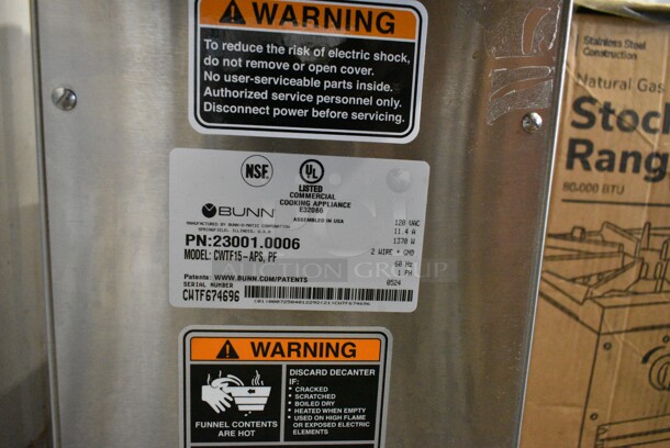 BRAND NEW SCRATCH AND DENT! 2024 Bunn 23001.0006 CWTF15-APS Automatic Airpot Coffee Brewer with Hot Water Faucet. 120 Volts, 1 Phase.  - Image 9 of 9