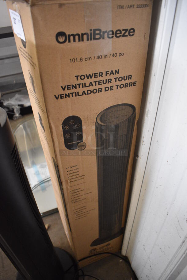 IN ORIGINAL BOX! OmniBreeze Tower Fan. 11x11x40 - Image 3 of 5