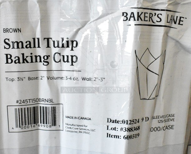 33 BRAND NEW! Boxes Including 901STACKECST Vulcan STACK/E-CST Electric Convection Oven Stacking Kit with Casters, 347RP9WHSS Visions Wave 9" White Plastic Plate - 180/Case, 245T150BRNBL Baker's Lane 2" x 3" Chocolate Brown Small Tulip Baking Cup - 1000/Case, 5005DNAPFLTE Choice 14" x 14" White Linen-Feel Flat-Packed Dinner Napkin - 1000/Case, 126994 Plastic Lid, 2 Box 79516ESWHWHT Emperor's Select 16 oz. White Paper Take-Out Container with Wire Handle - 500/Case, 433WH16612C Choice 16" x 6" x 12" White Paper Customizable Shopping Bag with Handles - 250/Case, 129MCS38B Choice 38 oz. Black Rectangular Microwavable Heavy Weight Container with Lid 8 3/4" x 6 1/4" x 2" - 150/Case, Nylon Hairnet Cap, 433NHT101H Choice 1/6 Standard Size White "Thank You" Medium-Duty Plastic T-Shirt Bag - 1000/Case, 500TW7 Choice 7 oz. Translucent Thin Wall Plastic Cold Cup - 2500/Case, 128HD16COMBO Choice Heavy Duty 16 oz. Microwavable Translucent Plastic Deli Container and Lid Combo Pack - 240/Case, 127RD12BULK Choice 12 oz. Customizable Microwavable Translucent Round Deli Container - 500/Case, 127RD16BULK Choice 16 oz. Customizable Microwavable Translucent Round Deli Container - 500/Case, Dart C53PST1 ClearSeal Hinged Lid Plastic Container 5 3/8" x 5 1/4" x 2 5/8" - 500/Case, 500TW12 Choice 12 oz. Translucent Thin Wall Plastic Cold Cup - 1000/Case. 33 Times Your Bid!   - Image 4 of 12