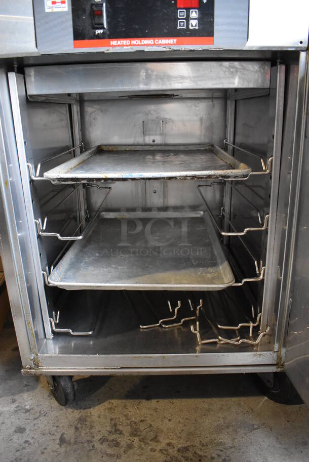 Carter Hoffmann Stainless Steel Commercial 2 Half Size Reach In Heated Holding Cabinet on Commercial Casters. 26.5x33x72. Tested and Working! - Image 11 of 11