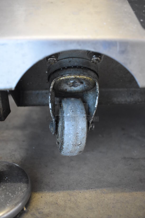 Face to Face Stainless Steel Commercial Floor Style Portable Meat Slicer Cutting Station on Commercial Casters. 24x27x54 - Image 8 of 8