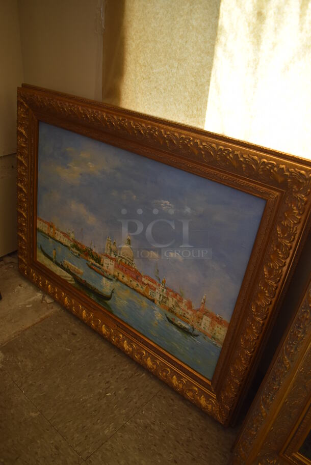 Framed Canvas Painting Reproduction of Venice, Santa Maria Della Salute by Eugene Boudin From Art Dealer Ed Mero! - Image 2 of 7
