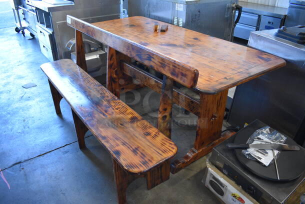 ALL ONE MONEY! Lot of Wooden Table and Bench. 66x16x34, 68.5x31x29 - Image 6 of 7