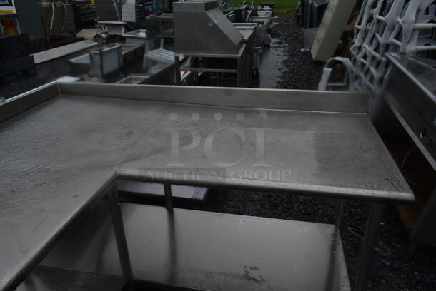 Stainless Steel Commercial L Shaped Table w/ Under Shelf.  - Image 3 of 5