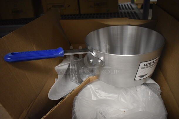 6 BRAND NEW IN BOX! Vollrath Wear Ever Metal Sauce Pans. 16.5x9x4.5. 6 Times Your Bid!