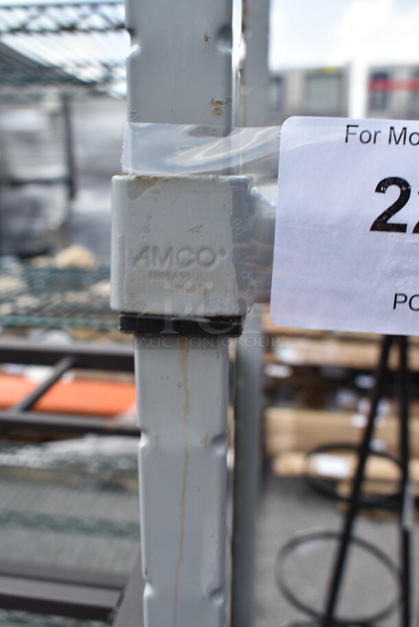 Gray Metal 3 Tier Shelving Unit. BUYER MUST DISMANTLE. PCI CANNOT DISMANTLE FOR SHIPPING. PLEASE CONSIDER FREIGHT CHARGES. - Image 4 of 4