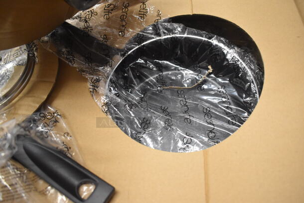BRAND NEW IN BOX! Serene Life SLCW6GLD Set of Cookware Including Skillets and Sauce Pans - Image 3 of 7