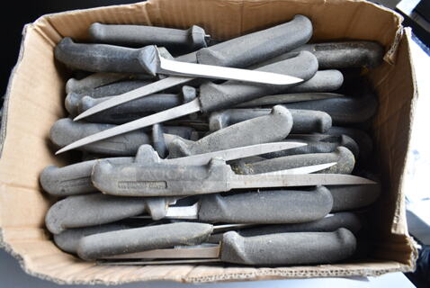 65 SHARPENED Stainless Steel Knives Including Boning/Fillet Knives. 65 Times Your Bid! 