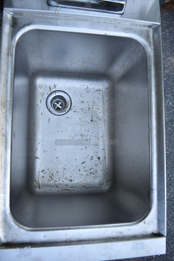 Stainless Steel Single Bay Sink w/ Faucet and Handles.  - Image 3 of 5