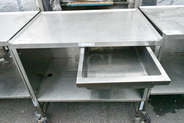 National Cart Co Stainless Steel Portable Table w/ Under Shelf and Drawer on Commercial Casters.  - Image 6 of 7