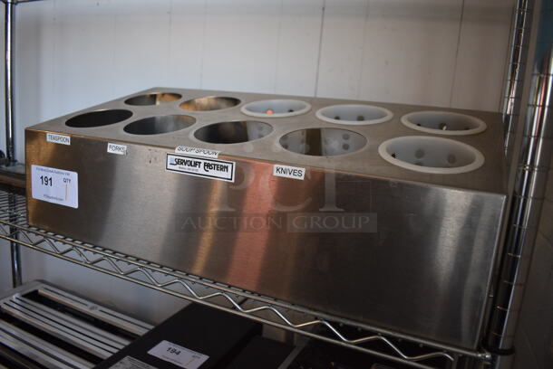 Servolift Eastern Stainless Steel Countertop 10 Cut Outs and 4 Silverware Drop Ins. 25x11.5x9 - Image 3 of 3