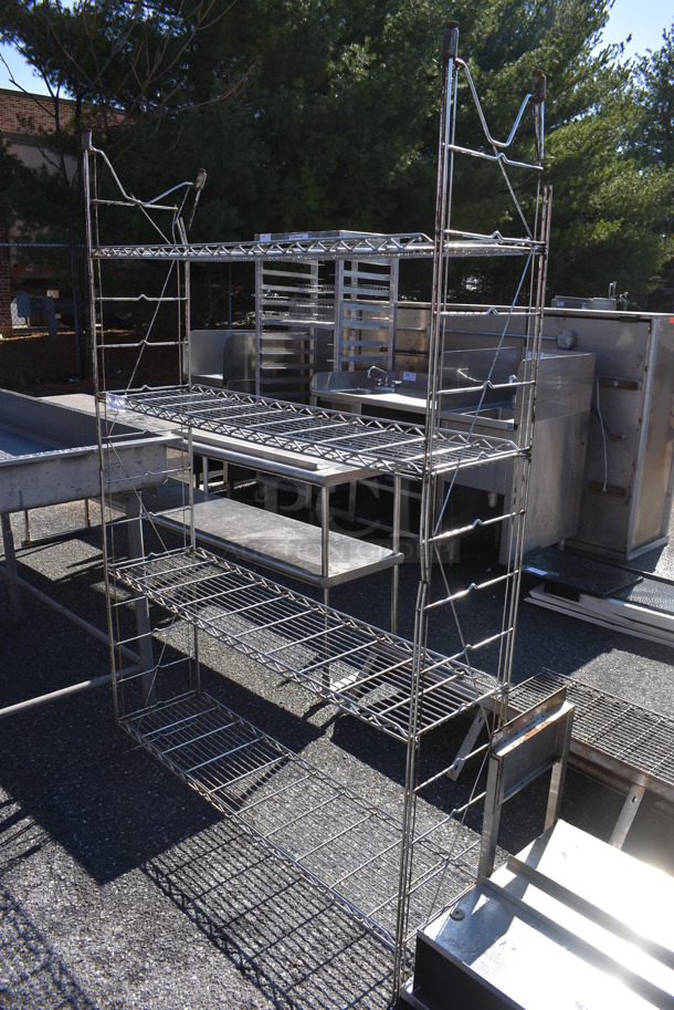 Chrome Finish 7 Tier Shelving Unit. BUYER MUST DISMANTLE. PCI CANNOT DISMANTLE FOR SHIPPING. PLEASE CONSIDER FREIGHT CHARGES. 48x12x73 - Image 3 of 3