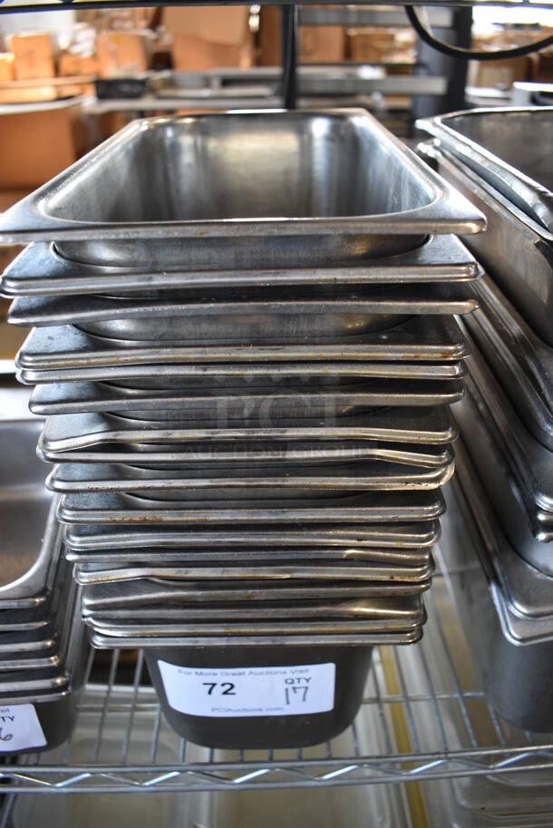 17 Stainless Steel 1/3 Size Drop In Bins. 1/3x6. 17 Times Your Bid!