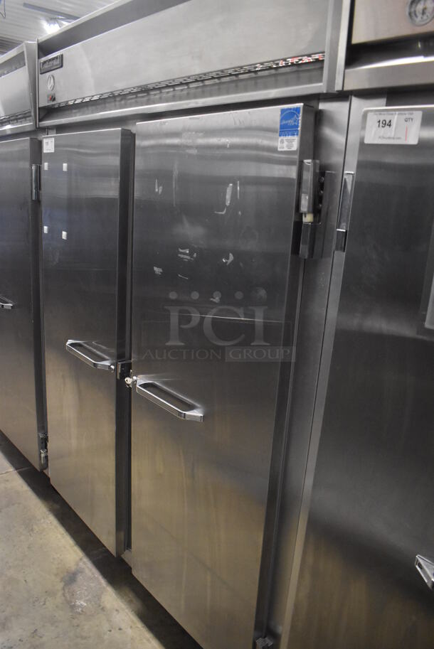 Continental 2RE Stainless Steel Commercial 2 Door Reach In Cooler on Commercial Casters. 115 Volts, 1 Phase. 57x34x82. Tested and Working! - Image 2 of 6