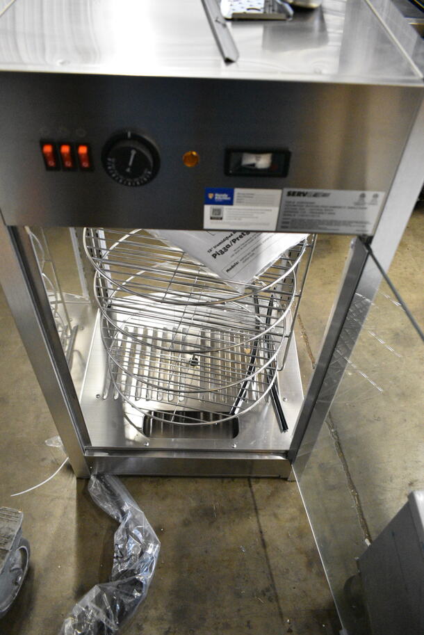 BRAND NEW SCRATCH AND DENT! ServIt 423PDW12D1 Stainless Steel Commercial 12" Full-Service Pizza Warmer with 4-Shelf Rotating Rack. 120 Volts, 1 Phase. Tested and Working! - Image 6 of 7