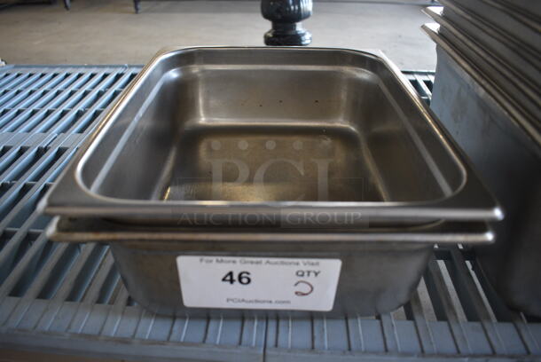 2 Stainless Steel 1/2 Size Drop In Bins. 1/2x4. 2 Times Your Bid!