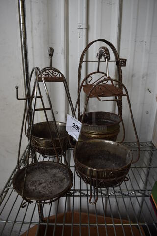4 Various Metal Countertop Stands. Includes 7x7x16. 4 Times Your Bid!
