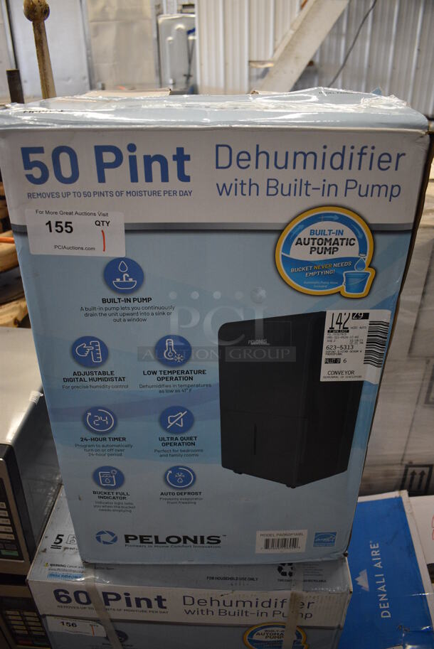 IN ORIGINAL BOX! Pelonis PAD50P1ABL Metal 50 Pint Dehumidifier. 16x12x26 - Image 6 of 6