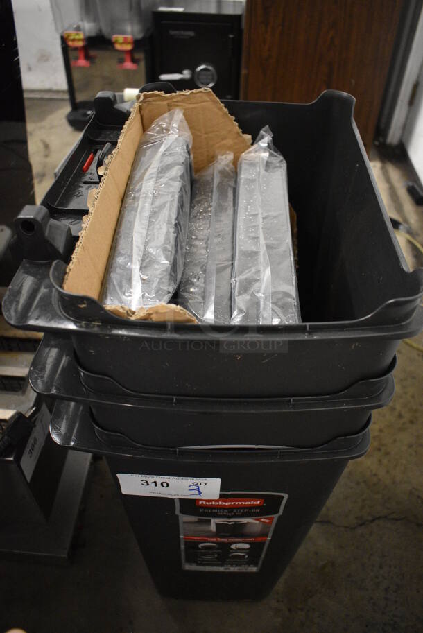 3 BRAND NEW! Rubbermaid Premier Step On Series III Trash Can w/ 3 Lids. 17x13x24. 3 Times Your Bid! - Image 3 of 6