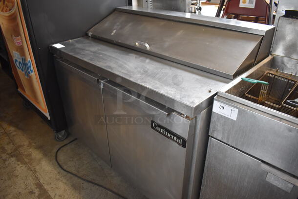 Continental SW48-12 Stainless Steel Commercial Sandwich Salad Prep Table Bain Marie Mega Top on Commercial Casters. 115 Volts, 1 Phase. 48x31x42. Tested and Working! - Image 2 of 7