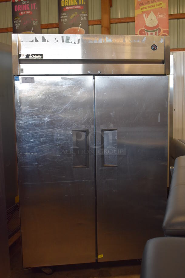 2012 True T-49F ENERGY STAR Stainless Steel Commercial 2 Door Reach In Freezer w/ Poly Coated Racks on Commercial Casters. 115 Volts, 1 Phase. Tested and Working! - Image 2 of 6