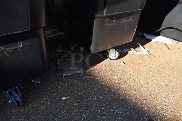 5 BRAND NEW SCRATCH AND DENT! Rubbermaid Black Poly Bins on Commercial Casters. 5 Times Your Bid! - Image 3 of 4