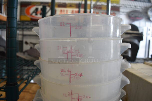 ALL ONE MONEY! Lot of 5 Poly 2 Quart Containers. 8x7x4.5 - Image 3 of 3