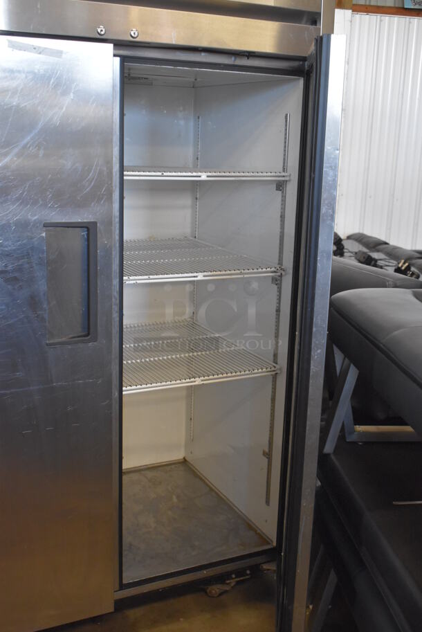2012 True T-49F ENERGY STAR Stainless Steel Commercial 2 Door Reach In Freezer w/ Poly Coated Racks on Commercial Casters. 115 Volts, 1 Phase. Tested and Working! - Image 5 of 6