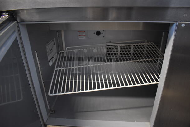 Beverage Air SPE60-16 Stainless Steel Commercial Sandwich Salad Prep Table Bain Marie Mega Top on Commercial Casters. 115 Volts, 1 Phase. 60x29x44. Tested and Powers On But Does Not Get Cold - Image 4 of 7