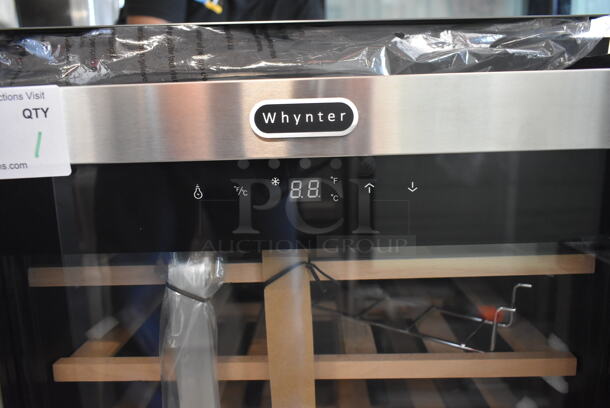 BRAND NEW SCRATCH AND DENT! Whynter FWC-341TS 34 Bottle Freestanding Stainless Steel Wine Refrigerator Merchandiser with Display Shelf and Digital Control. 115 Volts, 1 Phase. Tested and Working! - Image 2 of 6