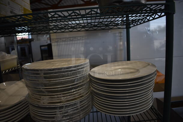ALL ONE MONEY! Metro Lot of 4 Tiers of Various Items Including Dishes, Stainless Steel Drop In Bins and Poly Lids. Does Not Include Metro Shelving Unit - Image 6 of 9