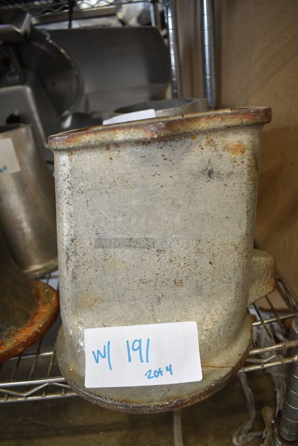 ALL ONE MONEY! Lot of 4 Metal Meat Mixer Grinder Pieces.  - Image 2 of 10