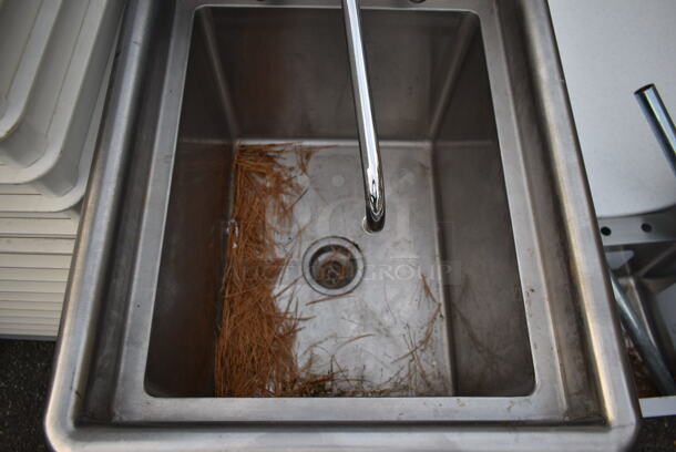Duke Stainless Steel Commercial Single Bay Sink w/ Faucet and Handles.  - Image 2 of 5