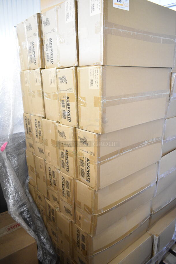 PALLET LOT of 60 BRAND NEW IN BOX! Service Ideas ADISPWSTD 27 oz Gel Soap and Hand Sanitizer Dispenser w/ Floor Stand - 53"H, White. 60 Times Your Bid! - Image 3 of 5