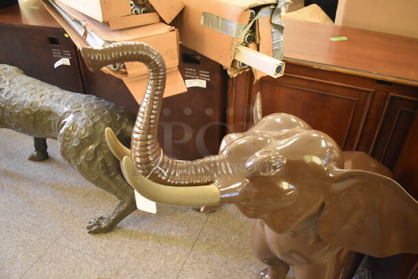 WOW! Bronze Painted Elephant Statue. - Image 4 of 6