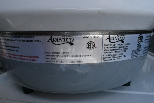 BRAND NEW SCRATCH AND DENT! Avantco 177GRC110NAT Natural Gas 110 Cup (55 Cup Raw) Gas Rice Cooker. 14,000 BTU - Image 9 of 9