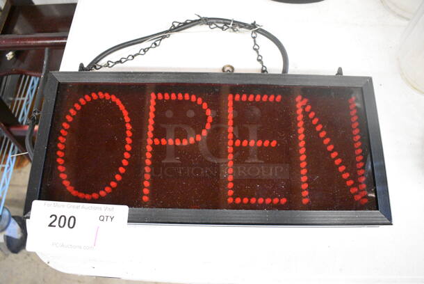 Leotek Model OP-001-R Light Up Open Sign. 15x2x7